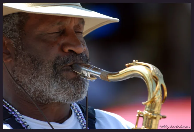 Carl Green playing the saxophone